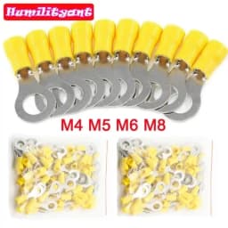 10/50/100PCS Yellow Ring 4-6MM Insulated Wire Connector Electrical Crimp Terminal Cable Wire 12-10AWG Car Audio Crimp Connectors