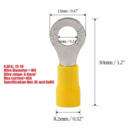 10/50/100PCS Yellow Ring 4-6MM Insulated Wire Connector Electrical Crimp Terminal Cable Wire 12-10AWG Car Audio Crimp Connectors