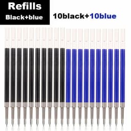 Deli Gel Pens Set 0.5mm Retractable Bullet Ballpoint Pen Blue Black Red Ink Refill for School Office Writing Stationery Supplies