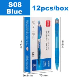 Deli Gel Pens Set 0.5mm Retractable Bullet Ballpoint Pen Blue Black Red Ink Refill for School Office Writing Stationery Supplies