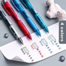 Deli Gel Pens Set 0.5mm Retractable Bullet Ballpoint Pen Blue Black Red Ink Refill for School Office Writing Stationery Supplies