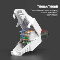 ZoeRax 1PCS Tool Free RJ45 CAT6 Connector Ethernet Termination Plugs, 23AWG to 26AWG Cable Internet Plug Installation Toolless