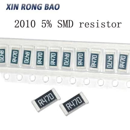 50pcs 2010 5% 3/4W SMD Chip Resistor Resistors 0R - 10M 0 10 100 220 470 ohm 0R 10R 100R 220R 470R 1K 2.2K 4.7K 10K 100K 1M 10M