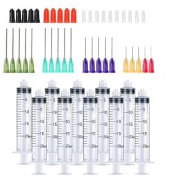 20-65Pack Syringes with 14ga-25ga Blunt Tip Needles With Syringe Caps and Needle Caps for Refilling and Measuring Liquids Oil