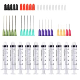 20-65Pack Syringes with 14ga-25ga Blunt Tip Needles With Syringe Caps and Needle Caps for Refilling and Measuring Liquids Oil