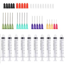 20-65Pack Syringes with 14ga-25ga Blunt Tip Needles With Syringe Caps and Needle Caps for Refilling and Measuring Liquids Oil