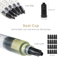 20-65Pack Syringes with 14ga-25ga Blunt Tip Needles With Syringe Caps and Needle Caps for Refilling and Measuring Liquids Oil