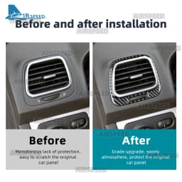 Real Soft Carbon Fiber For Volkswagen Scirocco Mk3 2009 2010 2011 2012 2013 2014 2015 2016 LHD RHD Car AC Outlet Vent Sticker