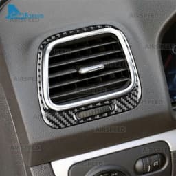 Real Soft Carbon Fiber For Volkswagen Scirocco Mk3 2009 2010 2011 2012 2013 2014 2015 2016 LHD RHD Car AC Outlet Vent Sticker
