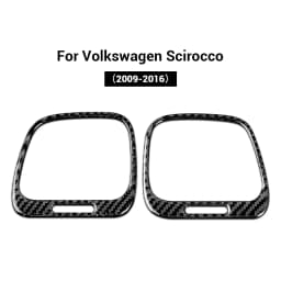 Real Soft Carbon Fiber For Volkswagen Scirocco Mk3 2009 2010 2011 2012 2013 2014 2015 2016 LHD RHD Car AC Outlet Vent Sticker