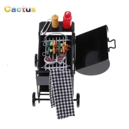 1Set Mini Cute BBQ Food Grill Miniature Ornaments For 1/12 Scale Doll House Gadget Kitchen Food Furniture For Dollhouse Kids Toy