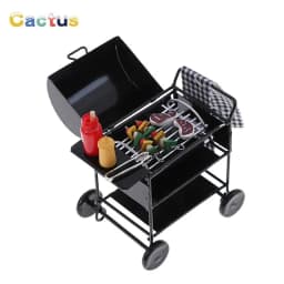 1Set Mini Cute BBQ Food Grill Miniature Ornaments For 1/12 Scale Doll House Gadget Kitchen Food Furniture For Dollhouse Kids Toy