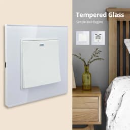 Wallpad White Tempered Glass Panel Wall 1 2 3 Way Curtain Switch USB EU UK EU Socket Outlet TV TEL RJ45 Sat 86*86mm
