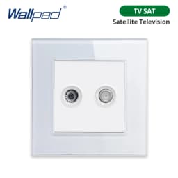 Wallpad White Tempered Glass Panel Wall 1 2 3 Way Curtain Switch USB EU UK EU Socket Outlet TV TEL RJ45 Sat 86*86mm