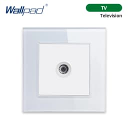 Wallpad White Tempered Glass Panel Wall 1 2 3 Way Curtain Switch USB EU UK EU Socket Outlet TV TEL RJ45 Sat 86*86mm