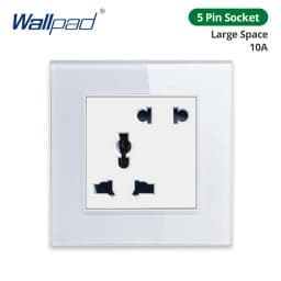 Wallpad White Tempered Glass Panel Wall 1 2 3 Way Curtain Switch USB EU UK EU Socket Outlet TV TEL RJ45 Sat 86*86mm
