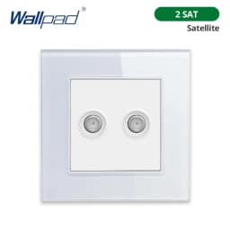 Wallpad White Tempered Glass Panel Wall 1 2 3 Way Curtain Switch USB EU UK EU Socket Outlet TV TEL RJ45 Sat 86*86mm