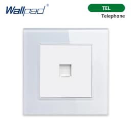 Wallpad White Tempered Glass Panel Wall 1 2 3 Way Curtain Switch USB EU UK EU Socket Outlet TV TEL RJ45 Sat 86*86mm