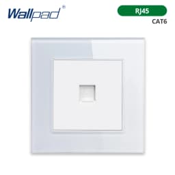 Wallpad White Tempered Glass Panel Wall 1 2 3 Way Curtain Switch USB EU UK EU Socket Outlet TV TEL RJ45 Sat 86*86mm