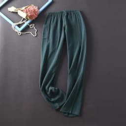 New Japanese Style Spring And Autumn Ladies Cotton Crepe Cloth Long-sleeved Trousers Pajamas Cactus Comfortable Home Service