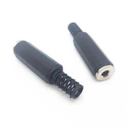 5pcs 3.5mm Two-channel Audio Connector Female Welding Jack Cold Pressure Solderless Socket Electric Adapter DIY black 3.5MM
