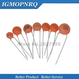 100pcs Ceramic capacitor 50V 1pF ~ 100nF 0.1uF 104 4.7PF 10PF 22PF 33PF 47PF 100PF 101 220PF 221 330PF 470PF 1NF 103 47NF 473