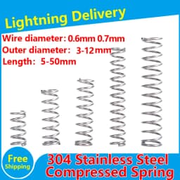 304 SUS Compressed Spring Stainless Steel Compression Spring Y-type Rotor Return Spring Wire Diameter 0.6mm 0.7mm  10PCS