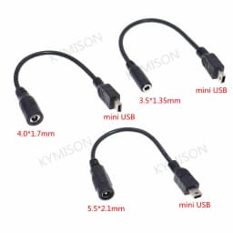 5.5*2.1mm 4.0*1.7mm DC Power Plug Waterproof Jacket Female To Micro USB / Mini USB / Type C Male Adapter Cable