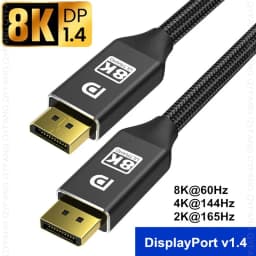 DisplayPort Cable DP 240Hz Cable DP1.4 8K 4K 144Hz 165Hz Display Port Cord Adapter For Video PC Laptop TV 8K Display Port Cable