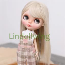 9-10 inch Blyth Wig Long Light Blonde Straight Hair 0809