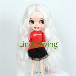 9-10 inch Blyth Wig Long Light Blonde Straight Hair 0809