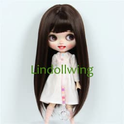 9-10 inch Blyth Wig Long Light Blonde Straight Hair 0809