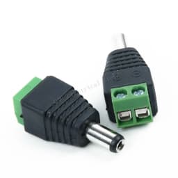5.5mm x 2.1mm Female Male DC Power Plug Adapter for 5050 3528 5060 Single Color LED Strip and CCTV Cameras