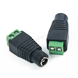 5.5mm x 2.1mm Female Male DC Power Plug Adapter for 5050 3528 5060 Single Color LED Strip and CCTV Cameras