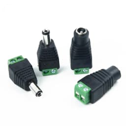 5.5mm x 2.1mm Female Male DC Power Plug Adapter for 5050 3528 5060 Single Color LED Strip and CCTV Cameras