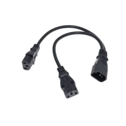 UPS Server Splitter C14 to 2 X C13 Power Adapter Cable Single C14 to Dual 5-15R C13 Short Power Y Type Adapter Cord 10A 250V