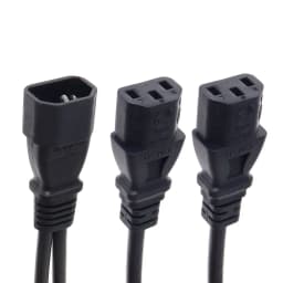 UPS Server Splitter C14 to 2 X C13 Power Adapter Cable Single C14 to Dual 5-15R C13 Short Power Y Type Adapter Cord 10A 250V