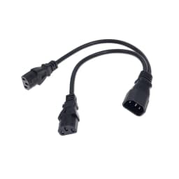 UPS Server Splitter C14 to 2 X C13 Power Adapter Cable Single C14 to Dual 5-15R C13 Short Power Y Type Adapter Cord 10A 250V