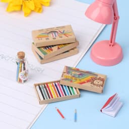 1Set Miniature Crayon Color Pencil Scene Model Doll Colorful Crayon Kids Toys Mini Dollhouse Decoration Dolls Accessories