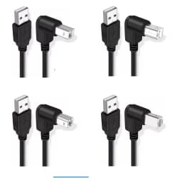 Type A Male to Type B Male 90 degree Up & Down & Left & Right Angled USB 2.0 Printer Scanner Cable 30cm 50cm 1m 150cm 1ft 5 feet