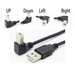 Type A Male to Type B Male 90 degree Up & Down & Left & Right Angled USB 2.0 Printer Scanner Cable 30cm 50cm 1m 150cm 1ft 5 feet