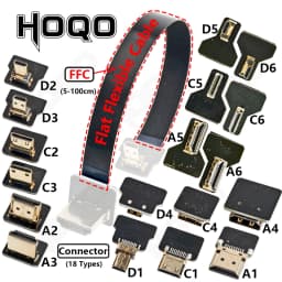 HDMI-Compatible FFC flexible flat cable for Raspberry Pi 4 Micro H DMI to HD/Mini HDM I Female 90 Degree FFC 20pin Ribbon FPV