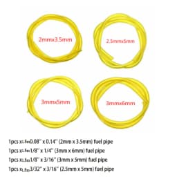 1/3M 3Size 2x3.5/2.5x5/3x5/3x6mm Petrol Fuel Gas Line Pipe Hose Petrol Line Oil Gas Resistant for Trimmer Chainsaw Saw Blower