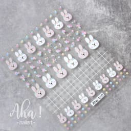1pc Cartoon Kawaii Dinosaur bear animal Nail Art Sticker rabbit Floret Ultra-thin Japanese Decal Self Adhesive Manicure Decor #3