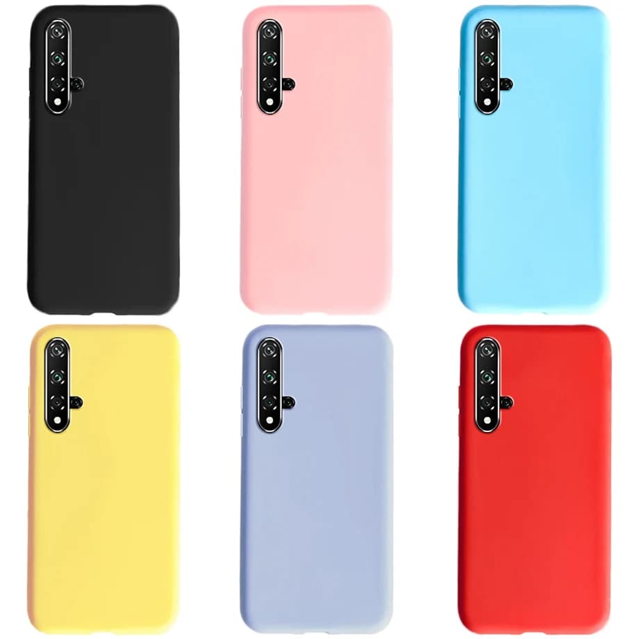 Case For Huawei Nova 5T Phone Case Shockproof Candy Color TPU Liquid Silicone Soft Back Cases Cover for Huawei Nova 5 T Nova5T