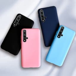 Case For Huawei Nova 5T Phone Case Shockproof Candy Color TPU Liquid Silicone Soft Back Cases Cover for Huawei Nova 5 T Nova5T