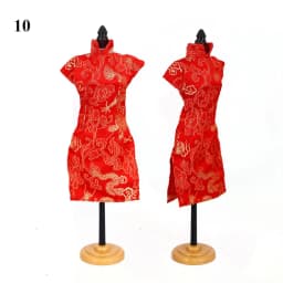 Handmade 30cm Doll Accessories Unique Dress Clothes For Chinese Traditional Dress Cheongsam Style Evening Dress 1/6 Doll Clothes