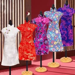 Handmade 30cm Doll Accessories Unique Dress Clothes For Chinese Traditional Dress Cheongsam Style Evening Dress 1/6 Doll Clothes