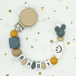 Free Handmade Personalized Name Baby Pacifier Clips Chains Silicone Beads Teether Teething Toys Dummy Holder Pacifier Chain Gift