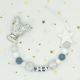 Free Handmade Personalized Name Baby Pacifier Clips Chains Silicone Beads Teether Teething Toys Dummy Holder Pacifier Chain Gift